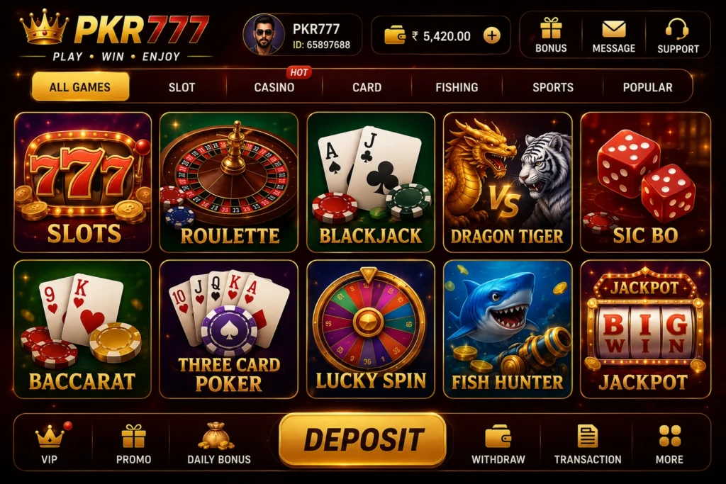 pkr777. Other casino-style games